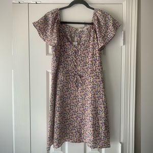 R O W  A, Ruffled Cap Sleeve, Back Zipper, Cute Dress. NWT